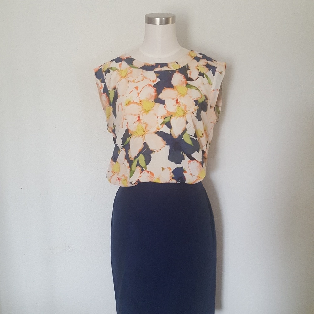 J Crew Factory | Printed Drapey Sleeveless Top | S